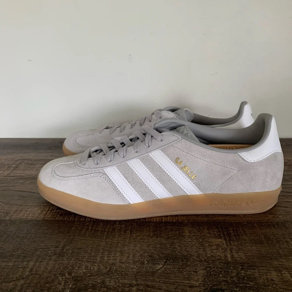 Adidas Gazelle Indoor Grey White Gum Suede Sneakers Mens 11 - Picture 4 of 9